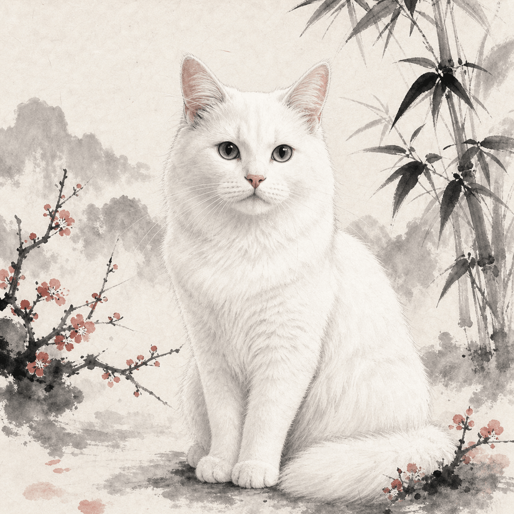 AI chinese ink pet painting example