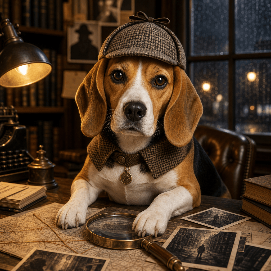 AI detective pet portrait example