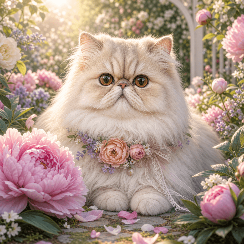 AI flower garden pet portrait example