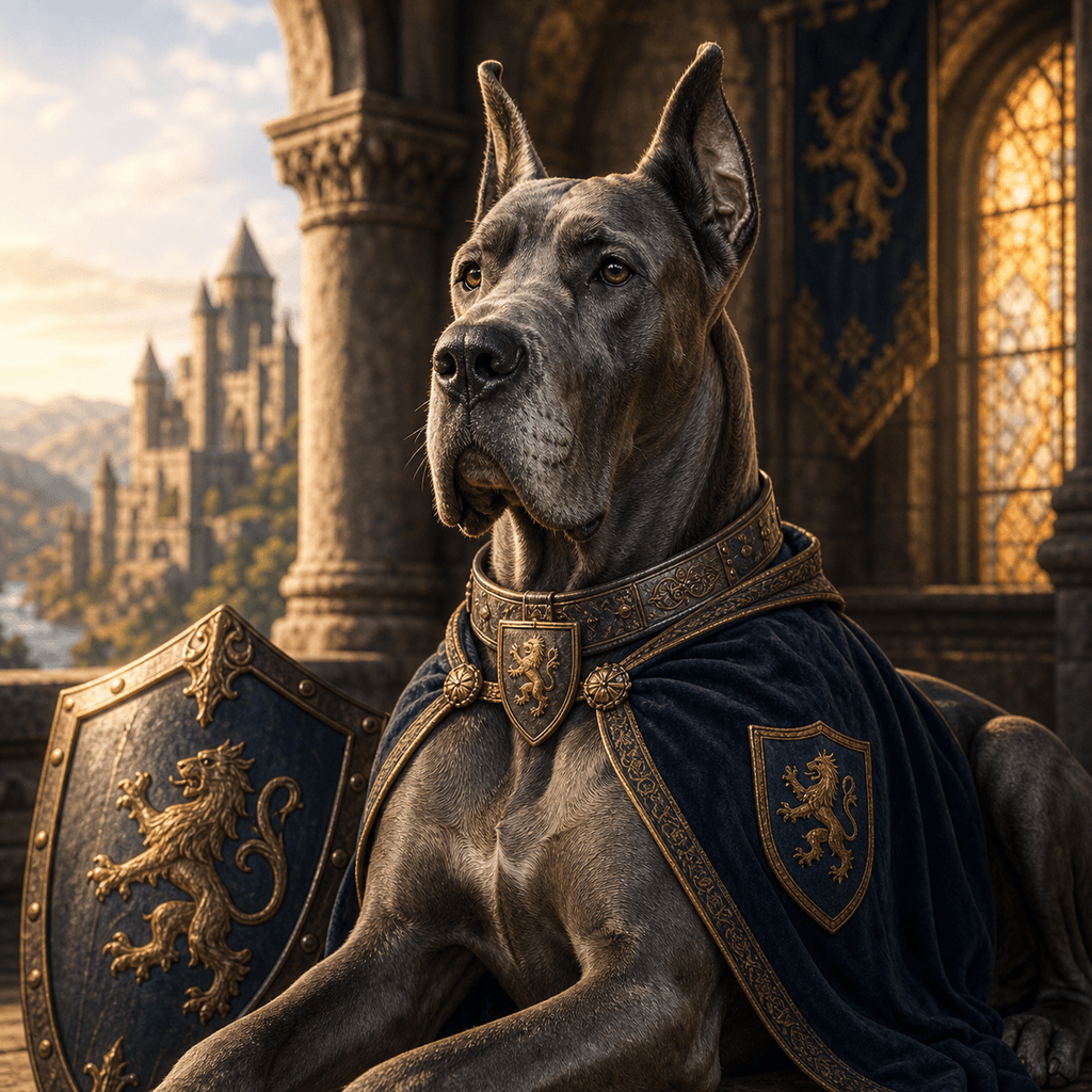 AI guardian knight pet portrait example