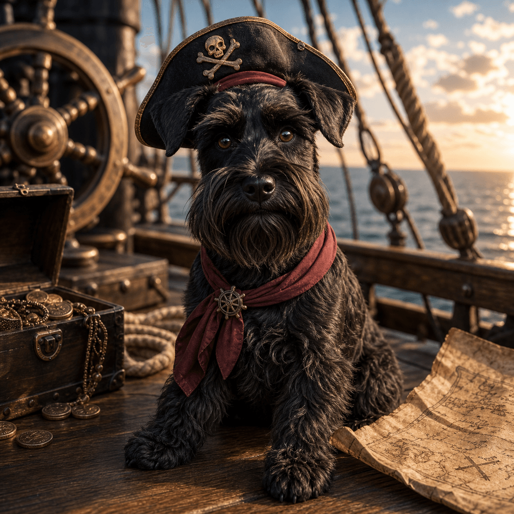 AI pirate captain pet portrait example