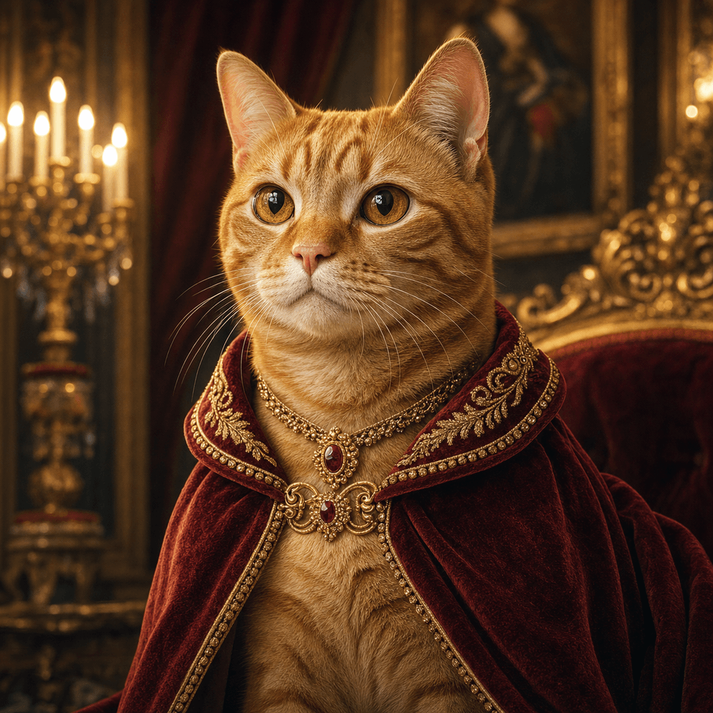 AI royal pet portrait example