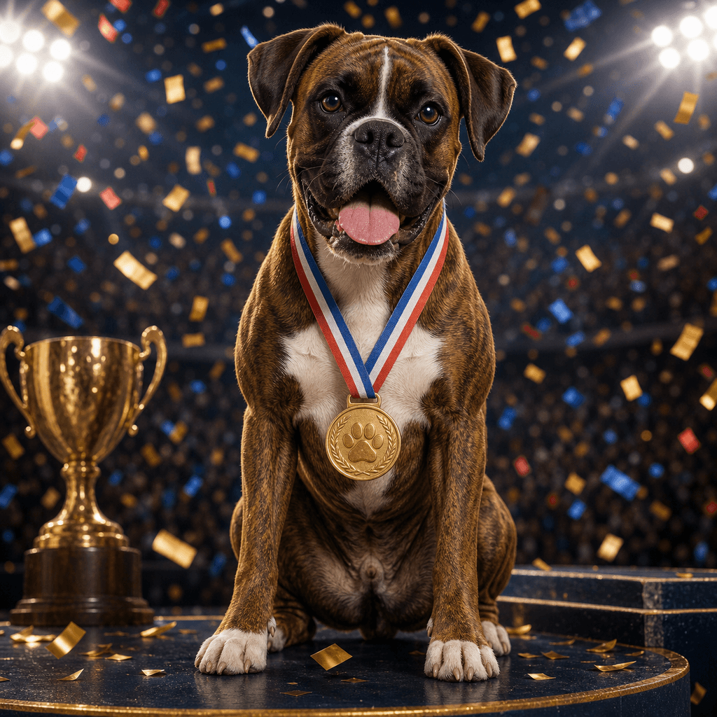 AI sports champion pet portrait example