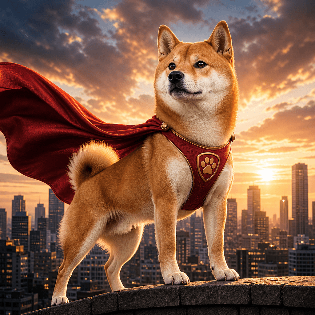 AI superhero pet portrait example